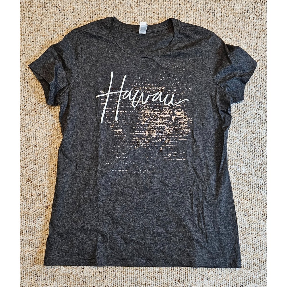District Perfect Weight Hawaii Graphic T Shirt Dark Gray XL Short Sleeve Cotton